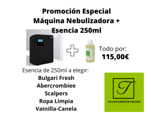 Pack máquina nebulizadora y esencia de 250 ml